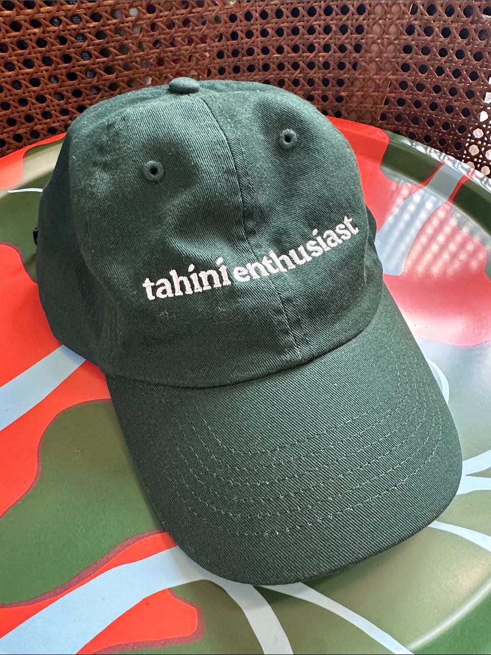 NWOT Soom Tahini Enthusiast Embroidered Dark Green Baseball Cap